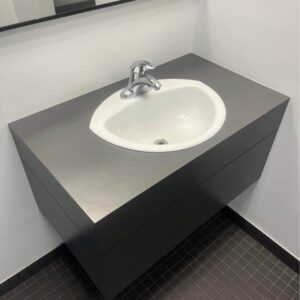Wall-Mounted Bathroom Vanity w/ Sink & Faucet
